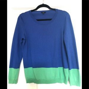 Talbots color block sweater in bright blue & green